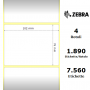 880170-076 - Etichette Zebra F.to 102x76mm Carta Termica Adesivo Permanente D.i. 76mm - Confezione da 4 Rotoli