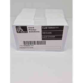 104523-111 - Zebra Card PVC White 30 mil - Confezione da 100 Card