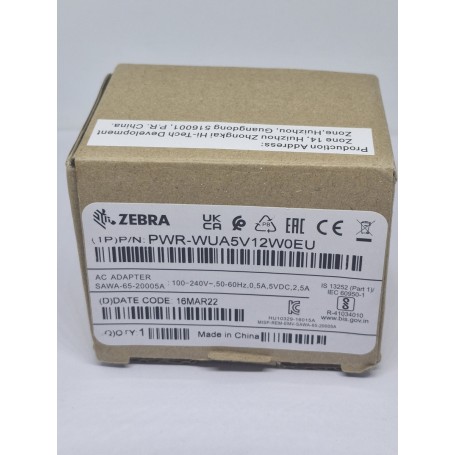 PWR-WUA5V12W0EU - Alimentatore Zebra 5V, 2.5A - con Plug Europeo